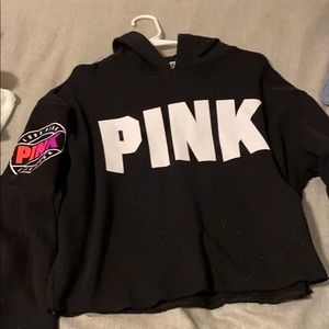 PINK Cropped Hoodie
